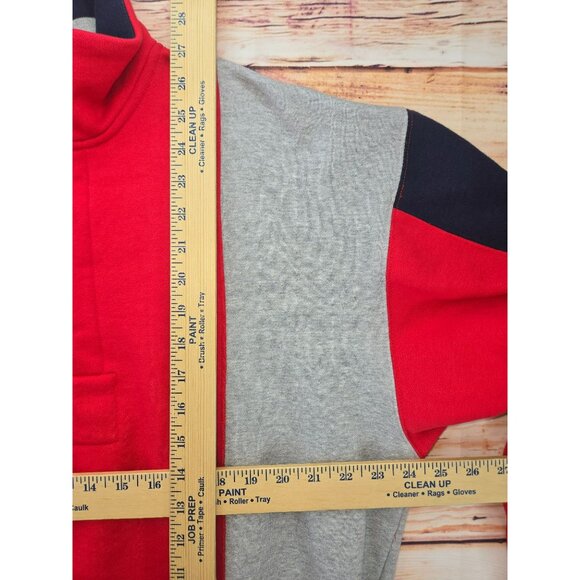 Nautica XL Mens 1/4 Zip Pullover Sweatshirt Red/Gray/Blue Vintage Retro Style - Picture 6 of 6